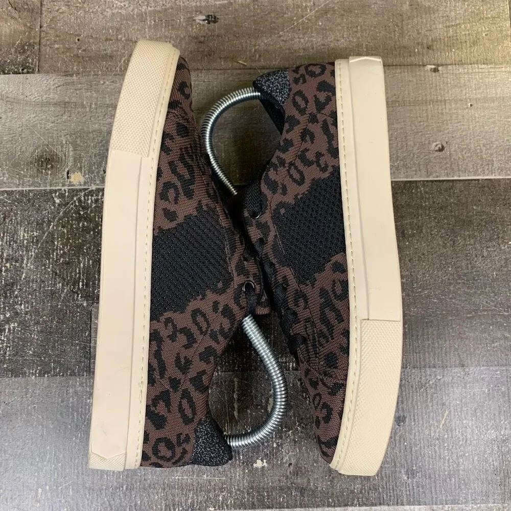 Greats Women’s Size 8.5 The Royale Knit Low Top Sneakers Leopard Print Shoes